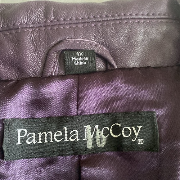 Pamela McCoy Purple Blazer leather Jacket size 1X new - Picture 2 of 4